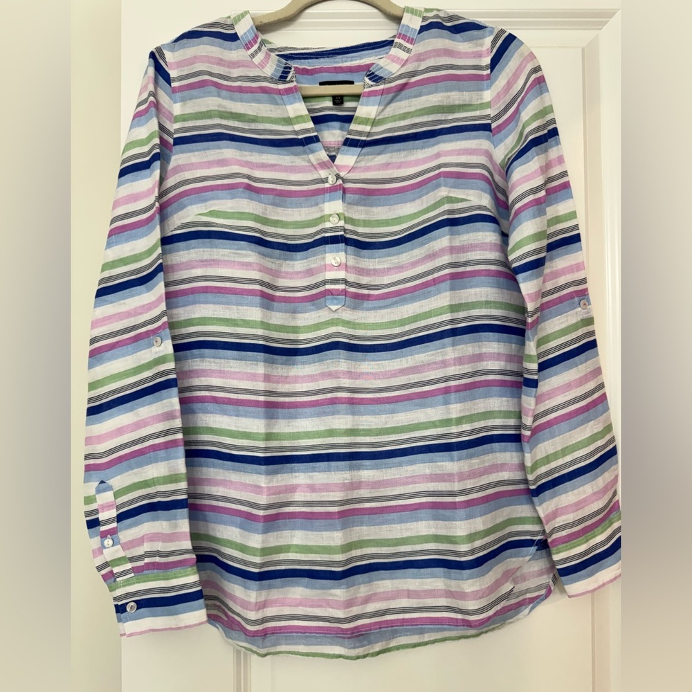 TALBOTS MULTI COLOR STRIPED TUNIC